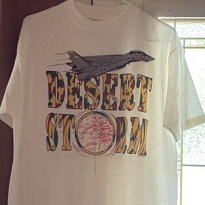 Desert Storm vintage 1991 fighter plane graphic t shirt